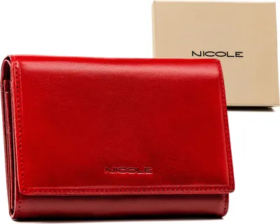 Obrázek produktu pro Nicole | Velká, expanzivní dámská peněženka, z kůže, červená, 14x10 cm