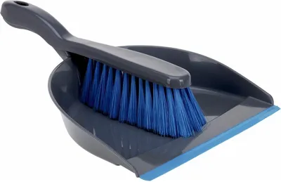 Produktbild von Kehrschaufel und Handfeger - für den Innenbereich - Kunststoff - anthrazit/blau