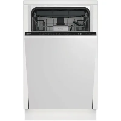 Image de Beko DIS48120, Entièrement intégré, Simple (45 cm de large), Blanc, LED, 3 paniers/corbeilles, Plus bas, plus haut