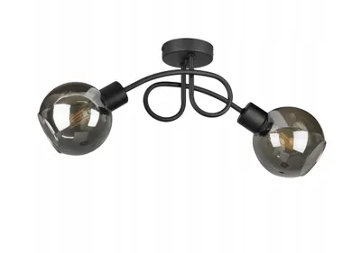 Zdjęcie produktu dla LUXOLAR lampa sufitowa 2 płomienie czarna, Led lampa sufitowa E27 60W - Lampa wisząca do salonu, kuchni