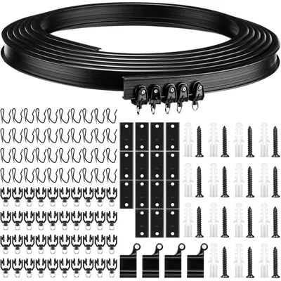 Immagine prodotto di Tenda flessibile, asta per tende - 5 metri, colore nero