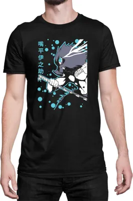 Produktbild von Herren T-Shirt Demon Anime Slayer Kimetsu No Yaiba Inosuke Hashibara 07, Man L / Schwarz