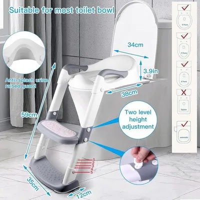 Produktbild von Famanu Kindertoilettensitz mit Treppe - mit weichem PolyurethanKissen