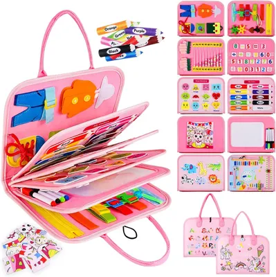Immagine prodotto di Pannello attività multifunzione 10-in-1, giocattolo educativo, per bambini, età 1-4 anni, giocattolo da viaggio