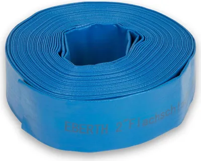Produktbild von Famanu Wasserschlauch 2 Zoll - 20 m Länge - flexibel und langlebig aus PVC - blaue Bewässerungsschlauch für den Garten