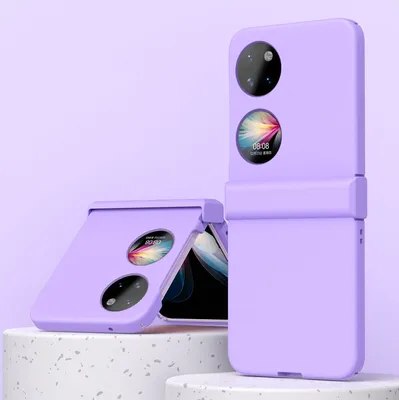 Produktbild von Huawei P50 Pocket Hülle, Scharnierschutz Matt PC Stoßfest Kratzfest Schutzhülle für Huawei P50 Pocket Lila