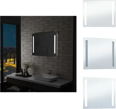 Produktbild von vidaXL Badezimmer-Wandspiegel mit LEDs 80x60 cm -  Spiegel