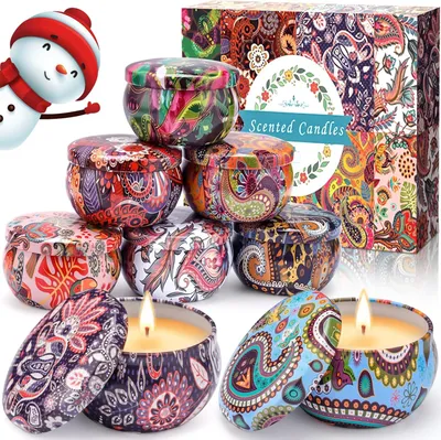 Image de Geurkaarsen Set - Bougies parfumées, bougies aromatiques, bougies Set cadeau 8 pièces
