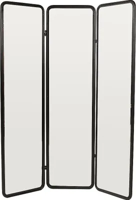 Produktbild von Spiegelparavent - Metall - 146 x 180 cm - Schwarz - MIROLY