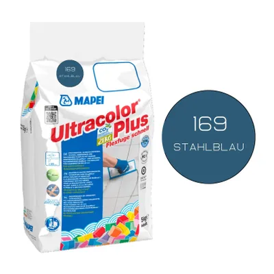 Produktbild von MAPEI® ULTRACOLOR PLUS Fugenmörtel 169 stahlblau 5 kg Flexfuge ohne Ausblühen schnell trocknend Fliesenfuge