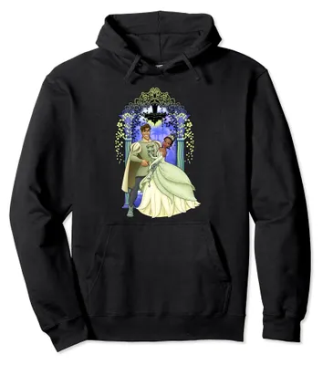 Productafbeelding van Disney, De Prinses en de Kikker: Trui met capuchon, model "arch", met afbeelding van Tiana en Naveen