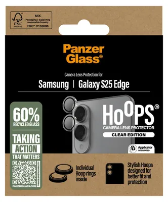 Produktbild von PanzerGlass ® Hoops® Kameraschutz Transparent Samsung S25 Edge, Samsung, Samsung - Galaxy S25 Edge 5G, Trockene Anwendung, Kratzresistent, Schockresistent, Transparent, 1 Stück(e)