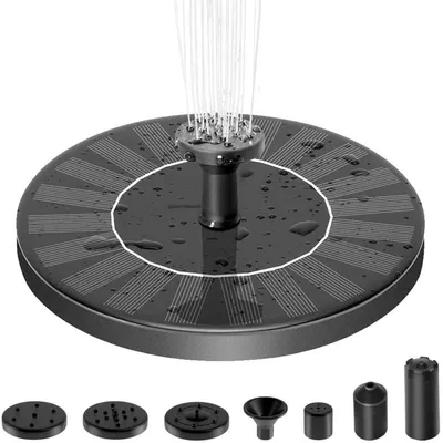 Produktbild von Gartenbrunnen Solar Springbrunnen, Solar Teichpumpe mit 6 Fontänenstile (1.4W)