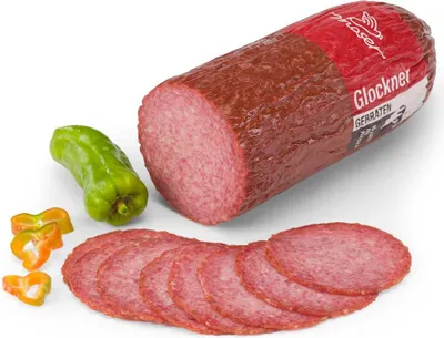 Produktbild von Glockner 750g - In Heißrauch stark durchgebratene feinkörnige Dauerwurst - Fünf Wochen getrocknet - Glutenfrei und Laktosefrei von Moser Wurst