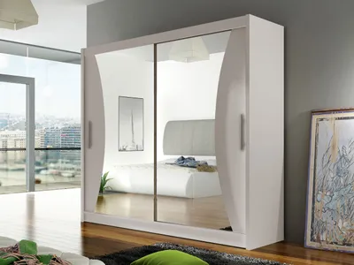 Obrázek produktu pro Velká šatní skříň 180 cm se zrcadlem FLORENCIO 5 - kašmír