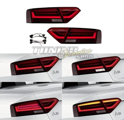 Image de Feux arrière d'origine LED Facelift + adaptateur faisceau de câbles pour Audi A5 S5 8T 8F