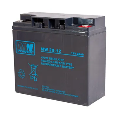 Produktbild von MegaBat MB 20-12, Plombierte Bleisäure (VRLA), 12 V, 1 Stück(e), Schwarz, 20 Ah, 5,8 kg