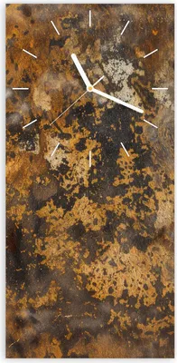 Produktbild von Wanduhr aus Glas mit Motiv Rostige Textur- 30 x 60 cm - inkl. Aufhängesystem