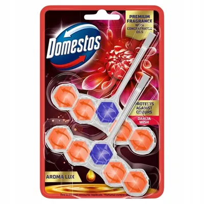 Zdjęcie produktu dla Domestos Zawieszka Kostka Do WC Zapachowa Aroma Lux Dahlia 2x50g