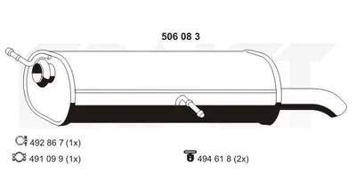 Produktbild von ERNST 506083 Endschalldämpfer passend für PEUGEOT 307 (3A/C) Auspuff