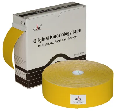 Produktbild von NASARA Kinesiologie Tape 5cm x 32m : Gelb Farbe: Gelb
