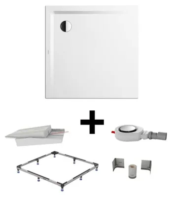 Productafbeelding van Kaldewei SUPERPLAN 1831-1 douchebak-set, compleet, 80 x 80 cm, voor bijna vlakke installatie