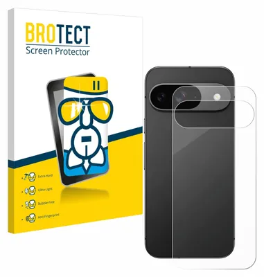 A product package for a screen protector is shown next to a smartphone with a screen protector applied.