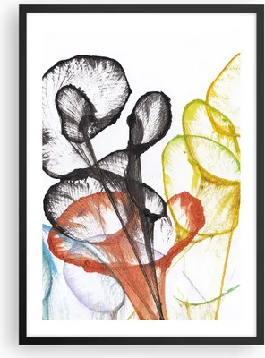 Produktbild von Gerahmtes Poster - Schwarzer Rahmen - Blumen Abstraktion Surrealismus - 50x70 cm - Wand Bild - Wanddeko - Wandbilder - Kunstposter - Wandposter - Bilderrahmen - Bilder - Kunstdruck - P2BPA50x70-4444
