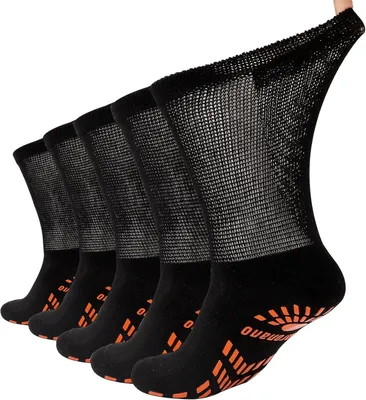 Produktbild von Bambus-Socken für Diabetiker Rutschfestes Komfort-5 Paar Schwarz L