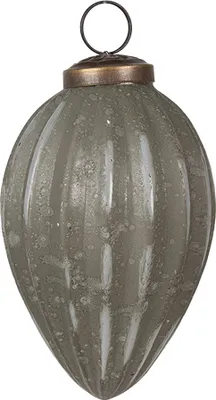 Obrázek produktu pro Clayre & Eef Vánoční cetka Ø 7x11 cm šedé sklo