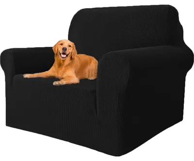 Immagine prodotto di Copertura per divano, 1 posto, colore nero, elasticità elevata (78-116 cm), antiscivolo, lavabile