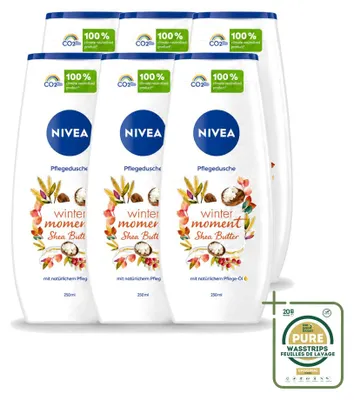 Productafbeelding van 6 x NIVEA Winter Moment douchegel met shea boter - 250 ml - Voordeelverpakking - 6 stuks