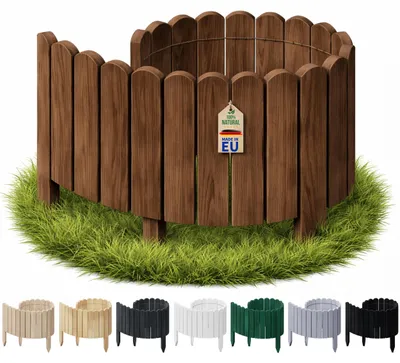 Image de Bordure de jardin 40 x 100 cm - Bordure flexible - Clôture en bois - Bordure de jardin - Bois de noisetier biodégradable - Résistant aux intempéries - Bordure de jardin