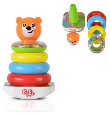 Produktbild von Moni Stapelturm 35785 Bär und Ringe, lustiger Stapelspaß, bunte Stapelpyramide