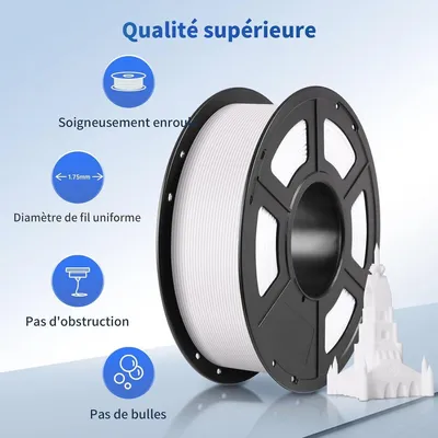 1.75mm PLA Filament 1kg - Hohe Qualität 3D Drucken - Genauigkeit +/-0,02 - Weiß