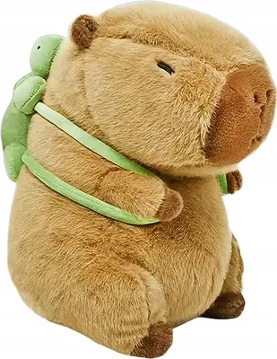 Immagine prodotto di Lolex | Kapibara con zaino a forma di tartaruga - Marrone - 40 cm - Peluche - Peluche