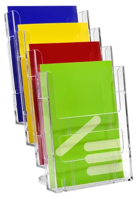 Produktbild von Tischprospektständer DIN A5 mit 4 Etagen Prospektständer / Prospekthalter / Flyerständer / Flyerhalter