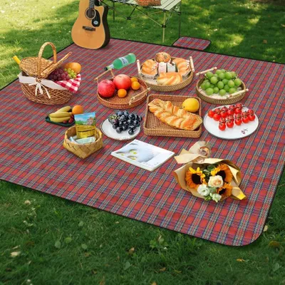 Imagen del producto de Manta de picnic impermeable, de 200 x 200 cm, plegable, para uso en exteriores