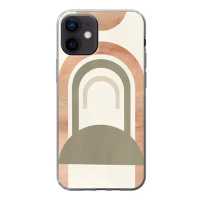 Produktbild von MuchoWow® Handyhülle Schutzhülle Hülle für iPhone 12 Rosa - Grün - Abstrakt Silikon Softcase Handy Hülle - Schutzhülle