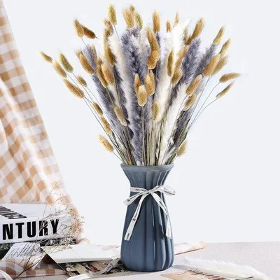 Produktbild von 90 Stück Pampasgras, Dekoration, Natur, Basteln, Trockenblumen, Bücherwächter für Pampasgras, ideal für Boho, Wohnzimmer, Schlafzimmer und Vasen