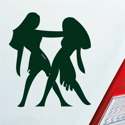 Produktbild von Auto Aufkleber Sternzeichen Zwilling Twins PKW Car KFZ Roller 9x10 cm Dunkelgrün Sticker Heckscheibenaufkleber
