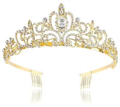 Productafbeelding van Verjaardagskroon goud met strass, verjaardagskroon voor meisjes, gouden verjaardagskroon