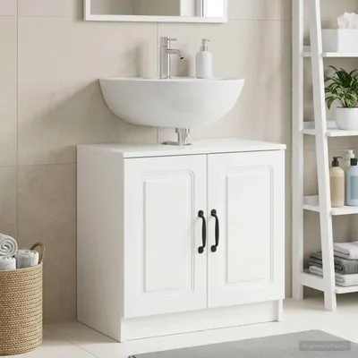 Produktbild von Maison Exclusive - Waschbeckenschrank UTRECHT Hochglanz Weiß 59,5 x 31,5 x 59 cm