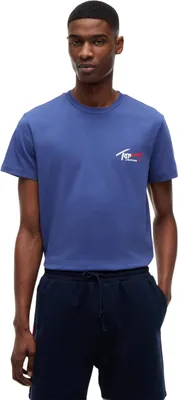 Produktbild von Tommy Jeans Herren T-Shirt Kurzarm Slim Sign Chest mit Logo, Violett (Blue Storm