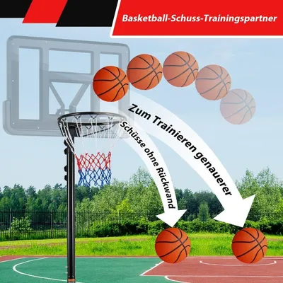 Image de Panier de basket-ball portable d'extérieur, support de basket-ball 260-305cm réglable en hauteur noir