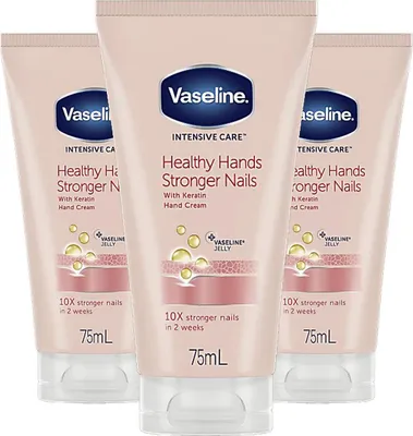 Immagine prodotto di 3 x Vaseline crema mani Mani sane e unghie più forti 75ml ciascuno con cheratina Mani nutrite