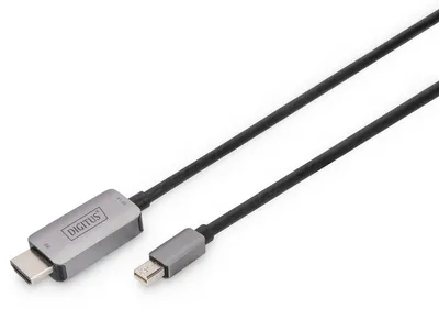 Produktbild von DIGITUS 8K Mini DisplayPort zu HDMI Kabel, 60Hz, Alu schwarz 1m