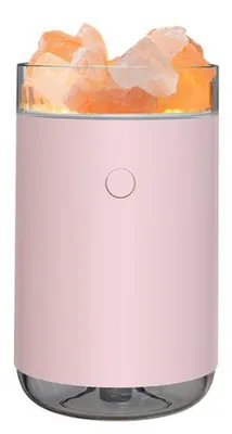 Produktbild von Salzdiffusor-Luftbefeuchter, USB-Aroma-Desktop mit buntem Lichteffekt, Rosa