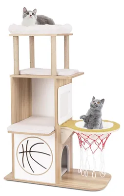 Immagine prodotto di Albero per gatti - Tiragraffi per gatti - Mobile per gatti - Tiragraffi - Casetta per gatti - Altezza: 120 cm
