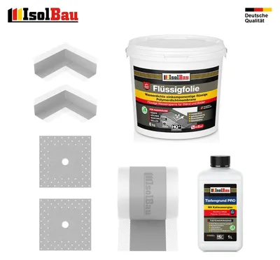 Dichtset Flüssigfolie 8kg Dusche Dichtband Dichtfolie Tiefengrund Dichtecke Bad